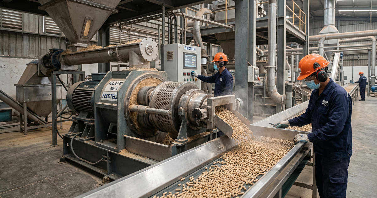 เครื่องจักรผลิตอาหารสัตว์ OEM Extrusion Process