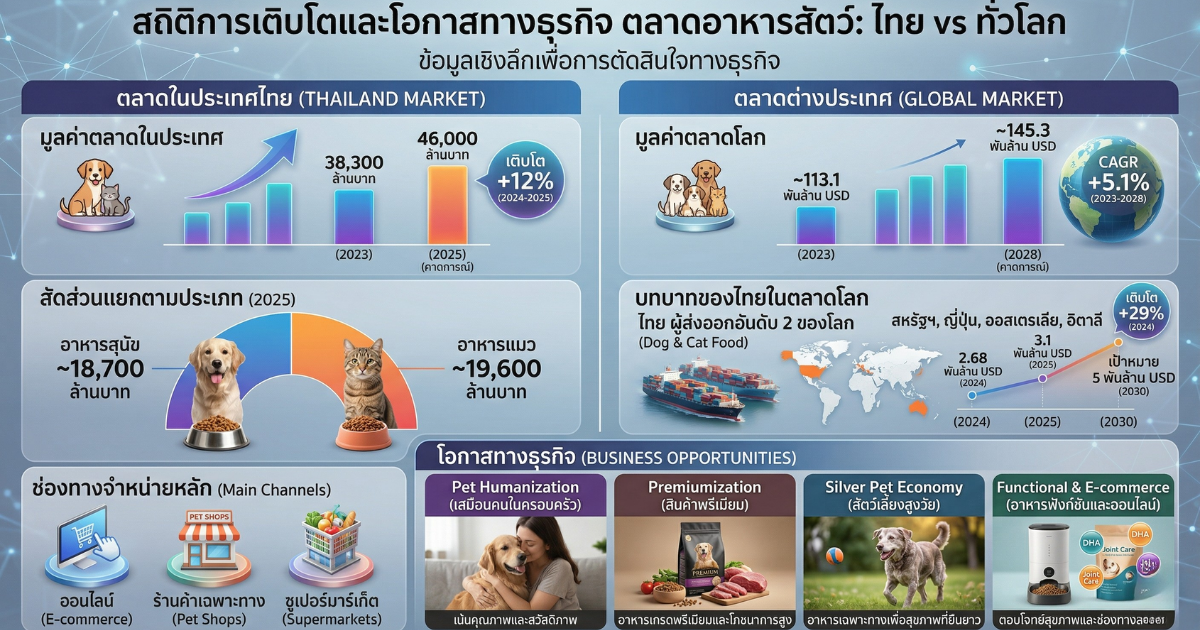 กราฟแนวโน้มตลาดอาหารสัตว์เลี้ยง 2026