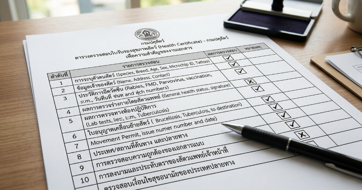 เอกสารส่งออกอาหารสัตว์ Health Certificate และ Invoice