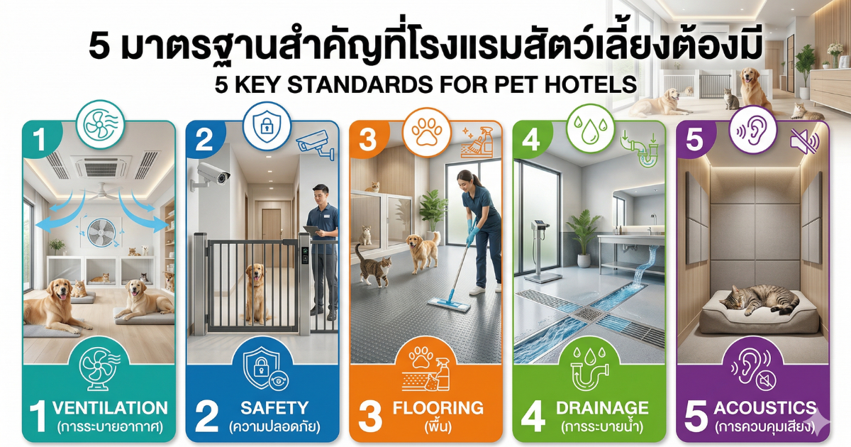 สรุปมาตรฐานโรงแรมสัตว์เลี้ยง 5 ข้อสำคัญ