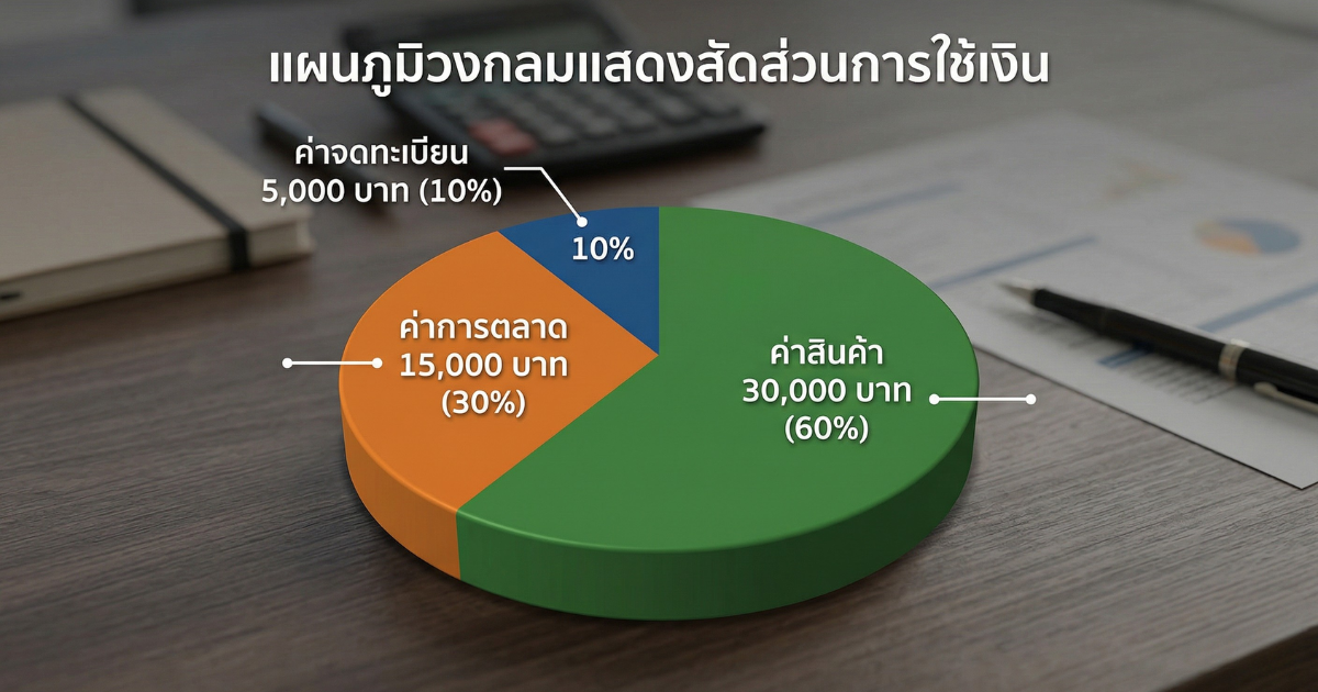 Infographic แบ่งงบประมาณ 50,000 บาท สำหรับธุรกิจสัตว์เลี้ยง