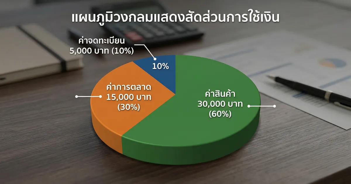 Infographic แบ่งงบประมาณ 50,000 บาท สำหรับธุรกิจสัตว์เลี้ยง