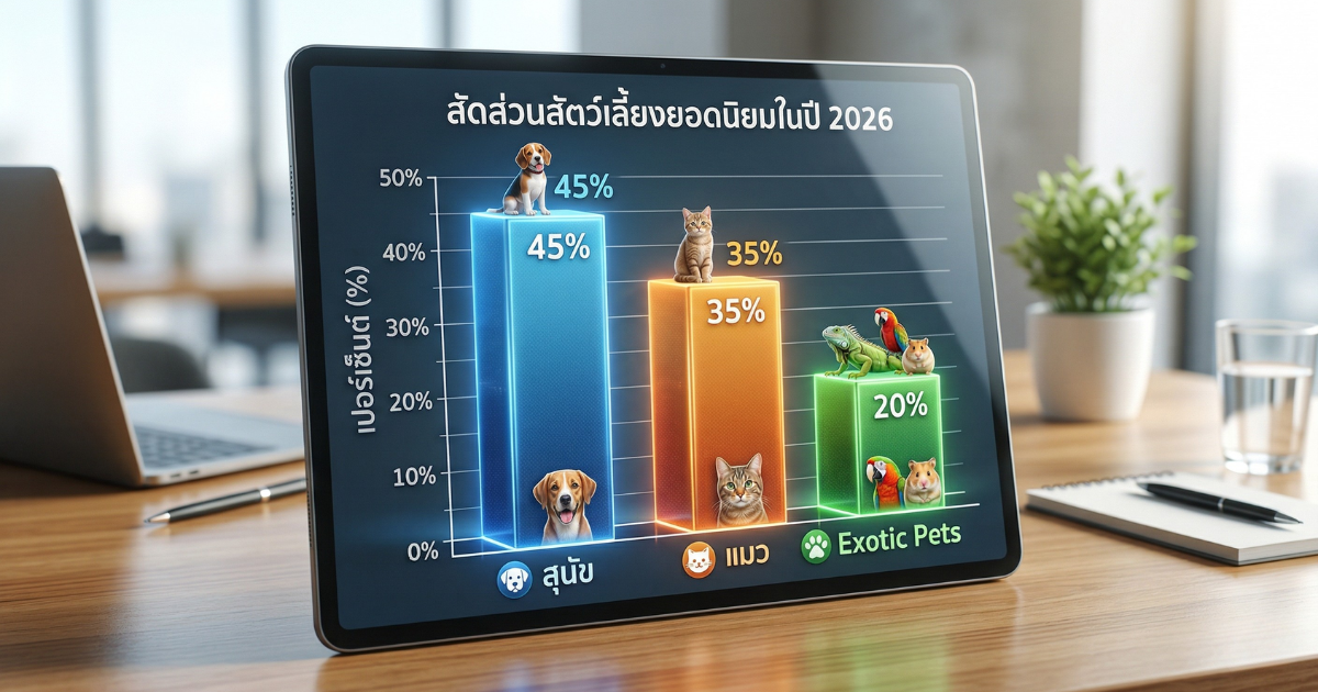 สถิติการเลี้ยงสัตว์ในไทยปี 2026 แบ่งตามประเภทสัตว์ุเลี้ยง