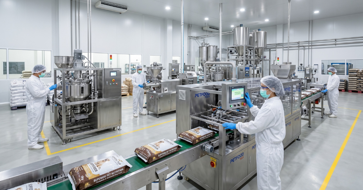 กระบวนการผลิตอาหารสัตว์ในโรงงานที่ได้มาตรฐาน OEM Pet Food Service