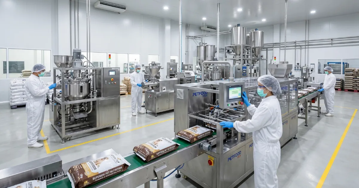 กระบวนการผลิตอาหารสัตว์ในโรงงานที่ได้มาตรฐาน OEM Pet Food Service