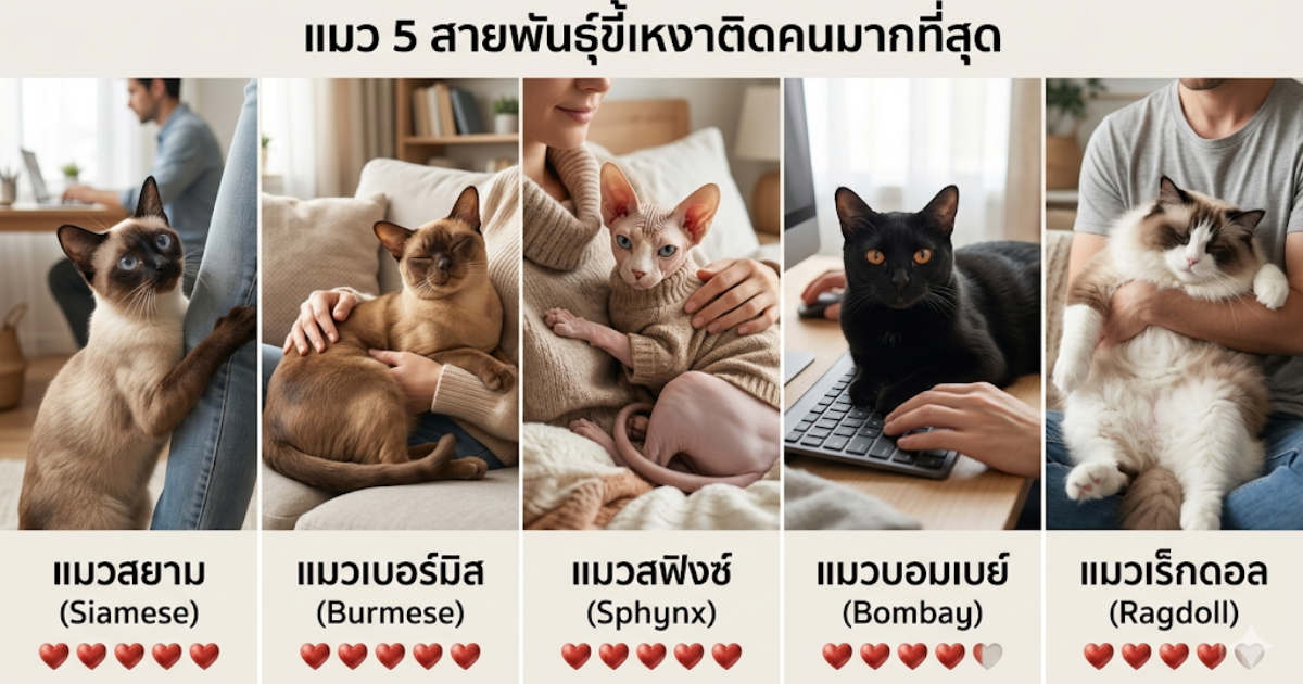 แมววิเชียรมาศและแมวสฟิงซ์ที่เป็นแมวสายพันธุ์ขี้เหงา