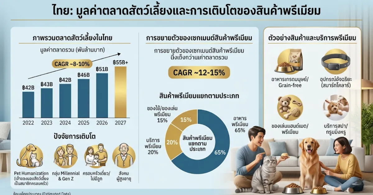 แนวโน้มการเติบโตของธุรกิจอาหารสัตว์เลี้ยงในประเทศไทย