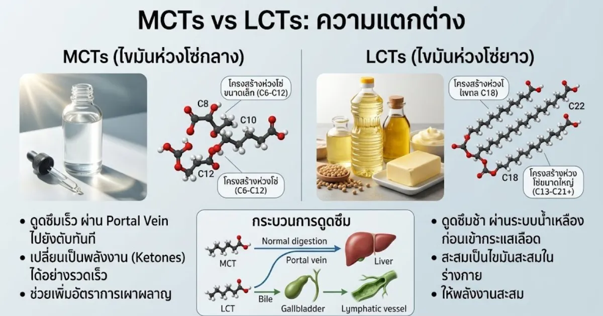 โครงสร้างโมเลกุล MCTs ในน้ำมันมะพร้าวสกัดเย็นสำหรับสัตว์เลี้ยง