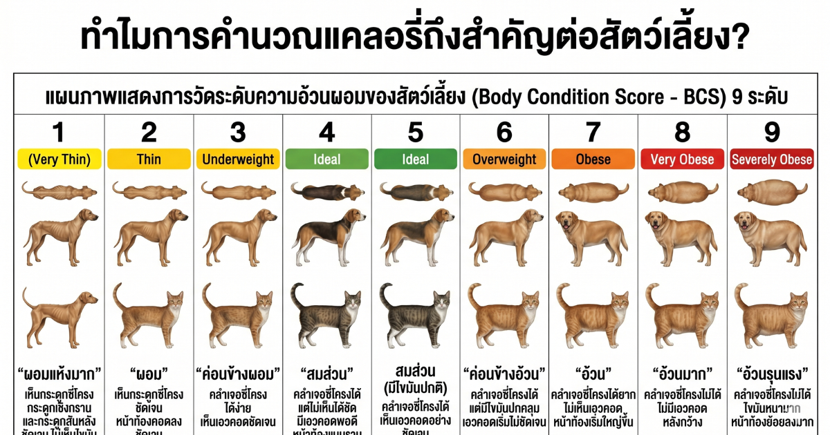 Body Condition Score chart for dogs and cats