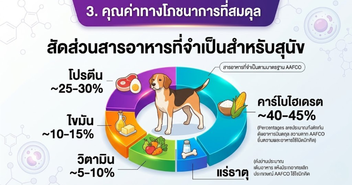 สารอาหารที่จำเป็นสำหรับสุนัขตามมาตรฐาน AAFCO