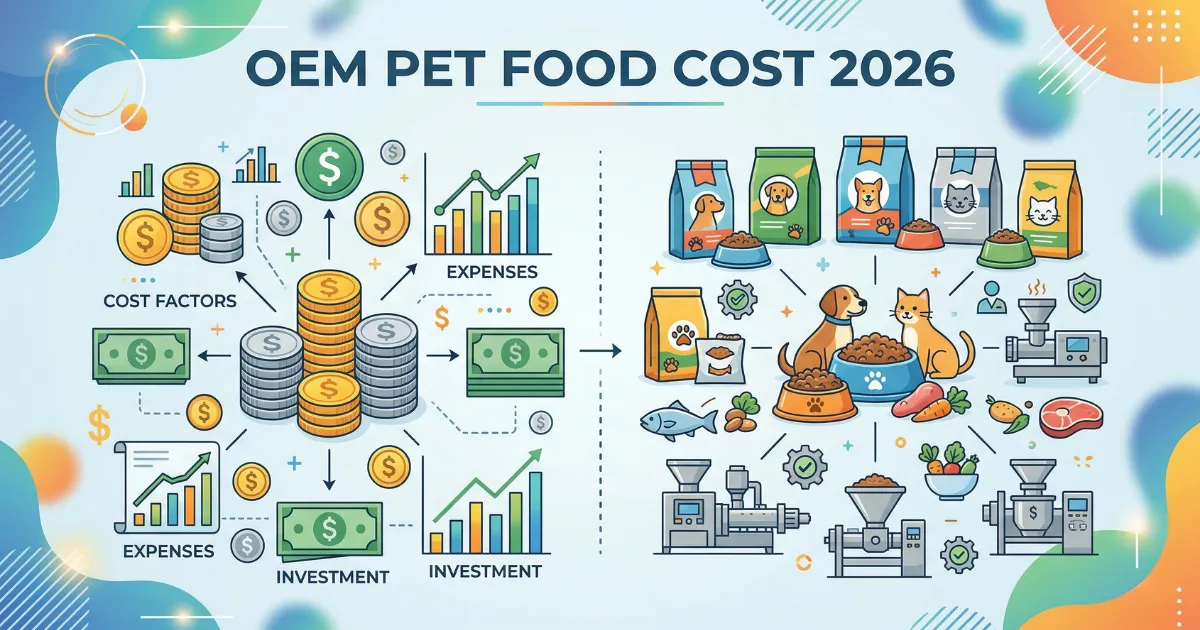 OEM อาหารสัตว์เลี้ยง ราคาเท่าไหร่? สรุปต้นทุนและ MOQ ปี 2026